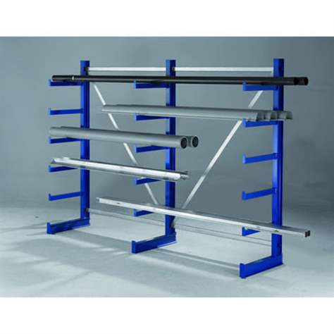 Kragarmregal ATLAS mit identischen Kragarmlängen, einseitig, Länge 2700 mm, 3 Ständer, 6 Ebene - META Skladovací technika