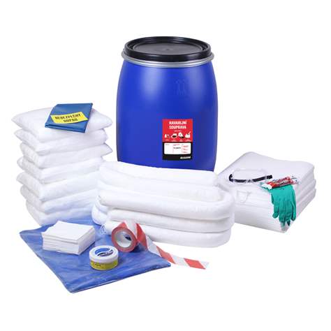 Havarijní sorpční souprava, olejová, ve 120 l uzavíratelném sudu