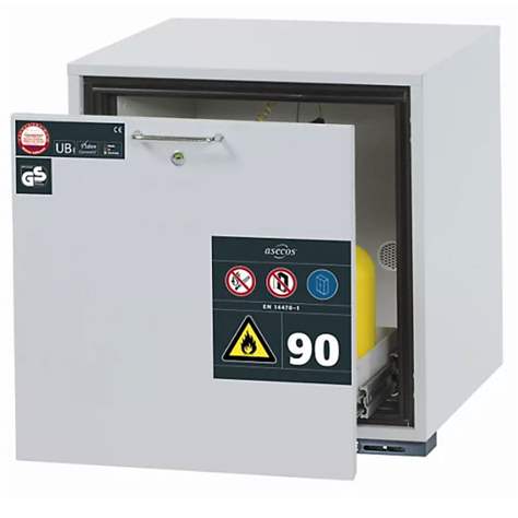 Bezpečnostní skříňka na hořlaviny 90 min., 1 zásuvka, v x š x h: 600x590x500 mm - asecos GmbH
