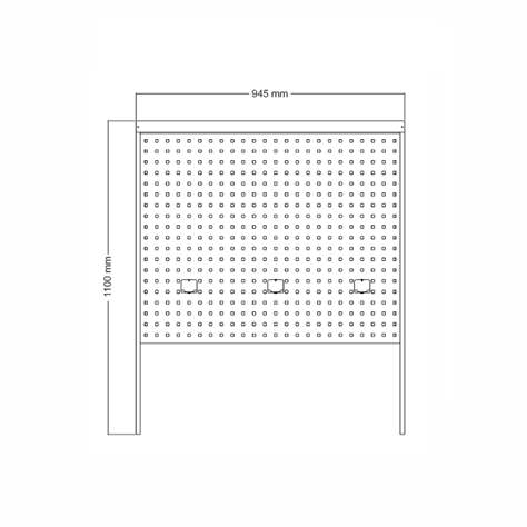 Nástavec pro skříňku s pultem, perforovaná stěna na Q-SYSTÉM držáky - Kovona Lysa nad Labem - obrázek3