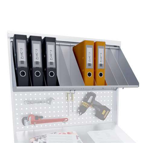 Regal mit Trennwänden, hängend an der Lochblechwand - Kovona Lysa nad Labem