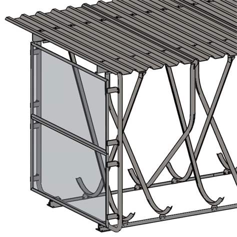 Perete lateral (umplutură pentru cadru) pentru acoperitoare biciclete - placă din poliester neted transparent natural - WSM - Walter Solbach Metallbau GmbH