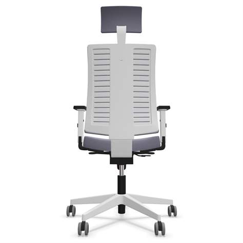 Moderner Bürostuhl NAVIGO mit Kopfstütze, Stoffbezug ERA, Farbe Lichtgrau, Rahmenkonstruktion weiß - Nowy Styl Group - Bild2