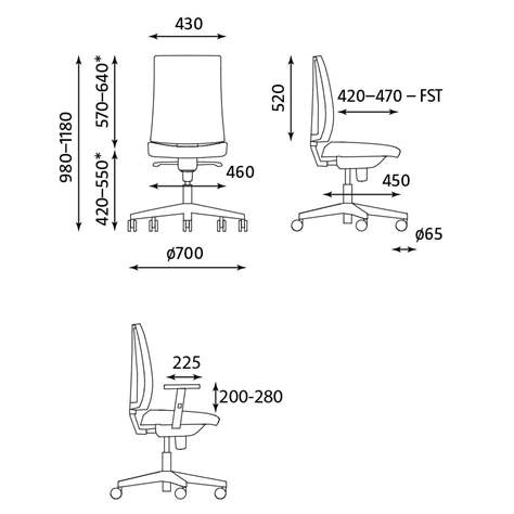 Moderner Bürostuhl NAVIGO, Stoffbezug ERA, Farbe Lichtblau, Rahmenkonstruktion weiß - Nowy Styl Group - Bild5