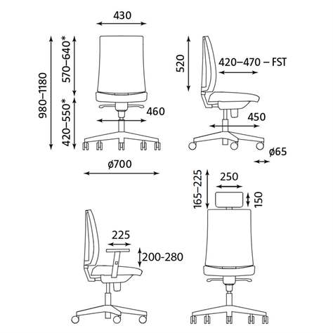 Moderner Bürostuhl NAVIGO mit Kopfstütze, Stoffbezug ERA, Farbe beige, Rahmenkonstruktion weiß - Nowy Styl Group - Bild5