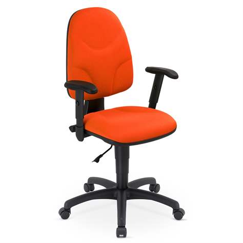 Bürodrehstuhl WEBST@R mit Armlehnen, Stoffbezug Sempre, Farbe orange, Rahmenkonstruktion schwarz - Nowy Styl Group