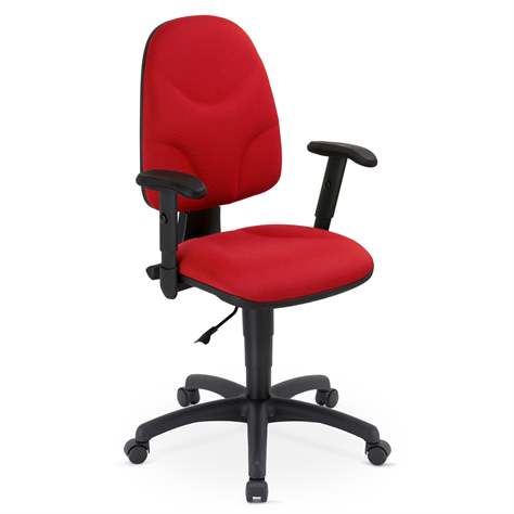 Bürodrehstuhl WEBST@R mit Armlehnen, Stoffbezug Sempre, Farbe rot, Rahmenkonstruktion schwarz - Nowy Styl Group