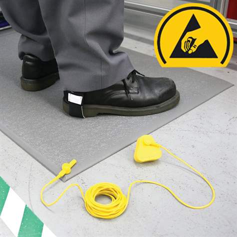 ESD-Bodenmatte Cobastat 0,9 x 0,6 m mit Zubehör, Farbe grau - COBA Europe GmbH - Bild5