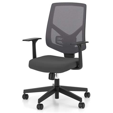 Bürodrehstuhl NEXTER, Netz-Rückenlehne, Sitzbezug dunkelgrau, Rahmenkonstruktion schwarz - Nowy Styl Group