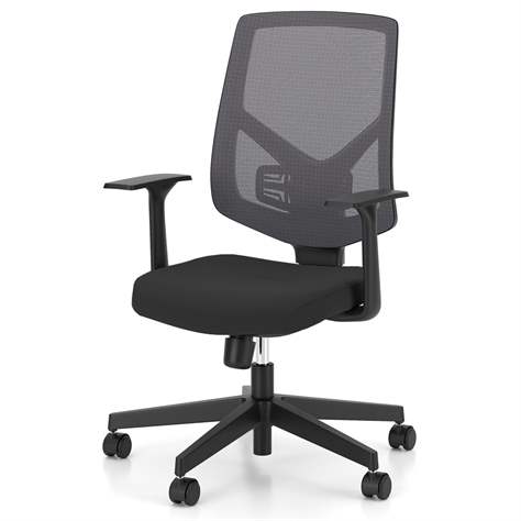 Bürodrehstuhl NEXTER, Netz-Rückenlehne, Sitzbezug schwarz, Rahmenkonstruktion schwarz - Nowy Styl Group