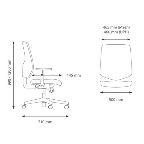 Bürodrehstuhl NEXTER, Netz-Rückenlehne, Sitzbezug dunkelgrau, Rahmenkonstruktion schwarz - Nowy Styl Group - Bild5