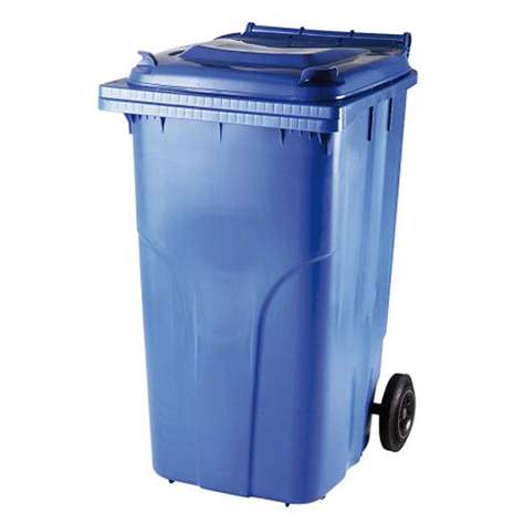 Großmülltonne aus Kunststoff, Volumen 240 l, fahrbar, blau
