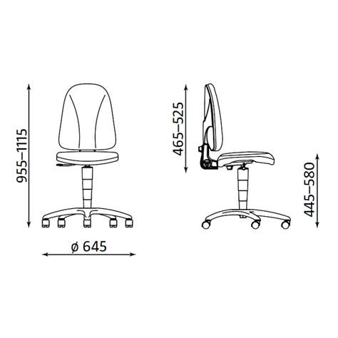 Bürodrehstuhl WEBST@R, Stoffbezug Sempre, Farbe rot, Rahmenkonstruktion schwarz - Nowy Styl Group - Bild4