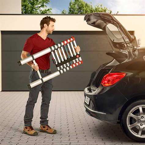 Alu-Teleskop-Anlegeleiter, Länge 2,6 m, 9 Stufen - Bild2