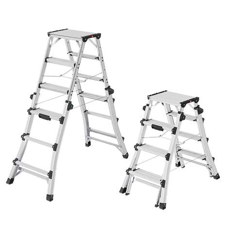 Die Alu-Teleskop-Doppelstufenleiter, Plattformhöhe max. 1,43 m - Bild2