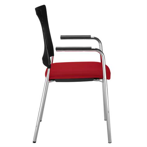 Besucherstühle INTRATA, Netz-Rückenlehne, Sitzbezug beige, Stahlkonstruktion Schwarz lackiert - Nowy Styl Group - Bild3