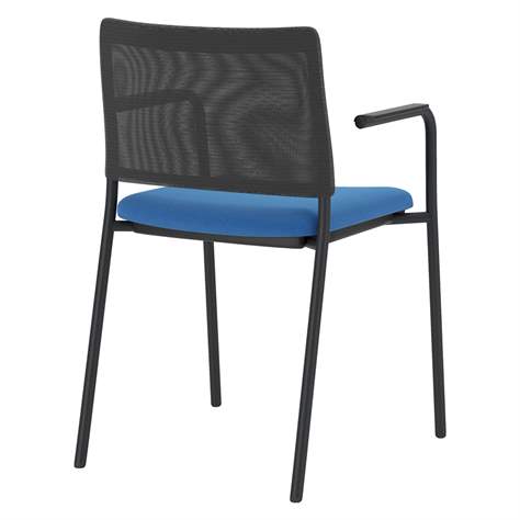 Besucherstühle INTRATA, Netz-Rückenlehne, Sitzbezug beige, Stahlkonstruktion Schwarz lackiert - Nowy Styl Group - Bild4