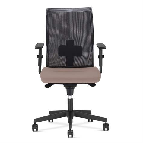Bürodrehstuhl INTRATA, Netz-Rückenlehne, Sitzbezug beige, Rahmenkonstruktion schwarz - Nowy Styl Group