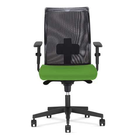 Bürodrehstuhl INTRATA, Netz-Rückenlehne, Sitzbezug hellgrün, Rahmenkonstruktion schwarz - Nowy Styl Group