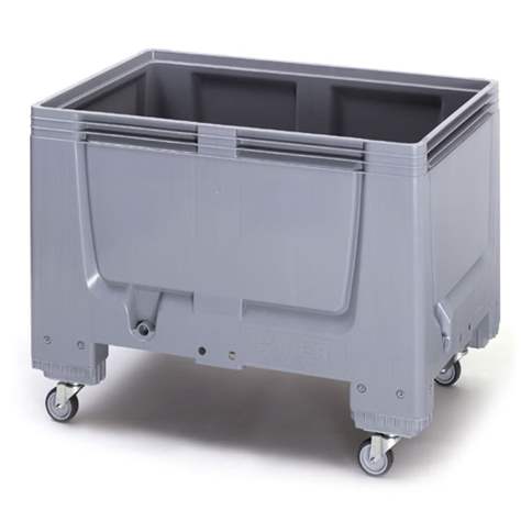 BigBox aus Polyethylen, mit Deckel und Verschluss-Sets, Vollwand, 1200x1000x790 mm, mit Rädern - Bild2