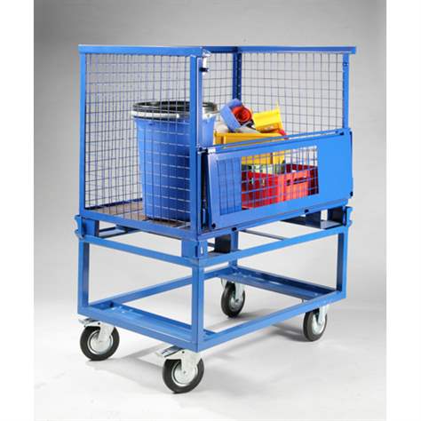 Paletten-Fahrgestelle, 1220 x 820 mm, Höhe 650 mm, Tragfähigkeit 500 kg, Farbe blau RAL5010