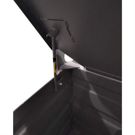 Boxcontainer - container metalic stivuibil de transport cu capac rabatabil, cap. port. 1500 kg, Lxl:1200x800mm, gri RAL7005 - imagine2