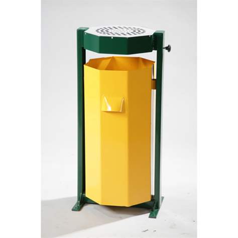 Abfallsammler für Außen, mit Ascheraufsatz, Inhalt 60 l, Höhe 730 mm