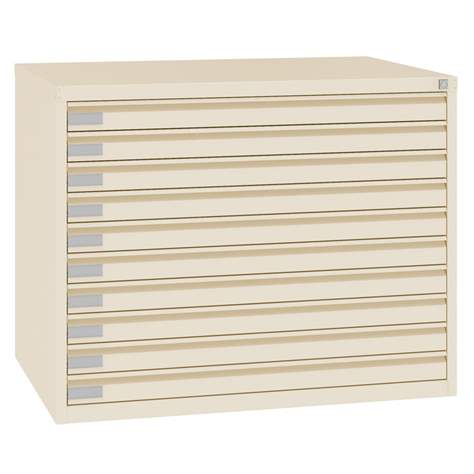 Dulap arhivare desene și planșe, 10 sertare, format A0, culoare bej RAL1015 - Malow