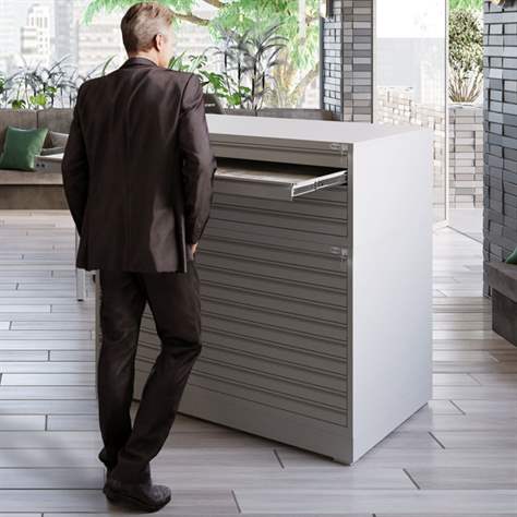 Soclu din tablă 100 mm pentru dulap pentru proiecte format A0, culoare gri RAL7035 - Malow - imagine3