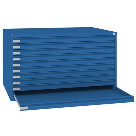 Dulap arhivare desene și planșe, armat, 10 sertare, format A0, culoare albastru RAL5010 - Malow