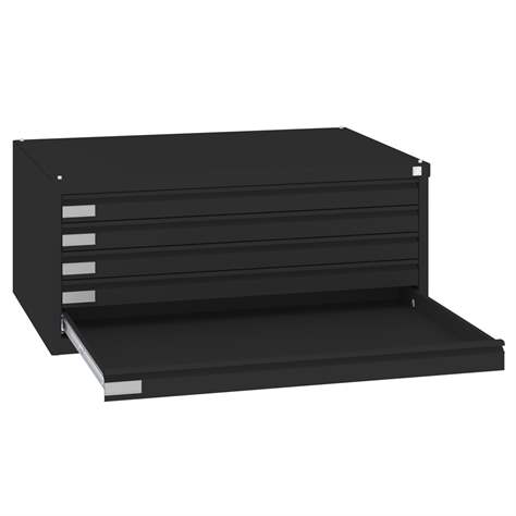 Dulap arhivare desene și planșe, armat, 5 sertare, format A1, culoare negru RAL9005 - Malow