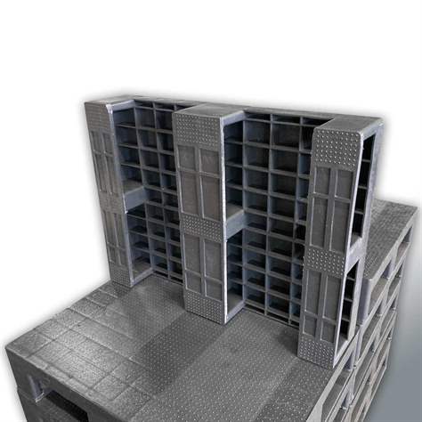 Kunststoffpalette, geschlossen, hygienisch, 800 x 600 mm, Schwarz - Bild4