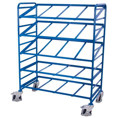 Regalwagen VARIOfit für EURO-Behälter, 5 Etagen aus Winkelstahl, Ladefläche 1240x610 mm - Cordes