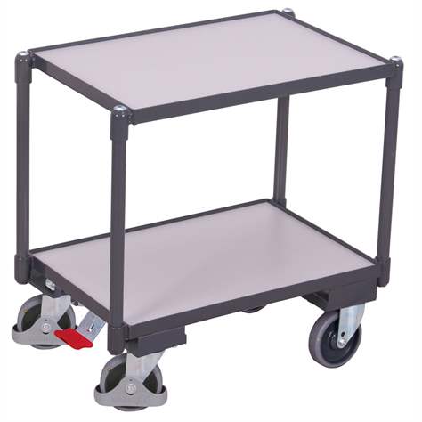 ESD - Tischwagen VARIOfit, 2 Etagen, 600 x 400 mm. Tragfähigkeit 250 kg - Cordes