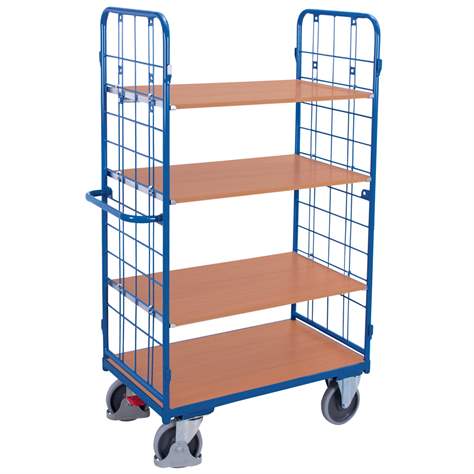 Etagenwagen VARIOfit mit 2 Stirnwänden, Höhe 1820 mm, 4 Etagen 1000x700 mm, Tragfähigkeit 500 kg - Cordes