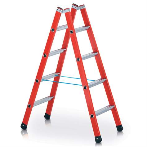 Doppelseitige Leiter nicht leitend, verstärkter Kunststoff mit Glaszusatz, Höhe 1900 mm, 2 x 6 Sprossen