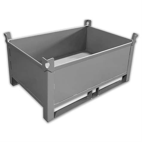 Ohradová paleta kovová, vodotěsná, 1200x800 mm, 1500 kg, na ližinách, šedá RAL7005