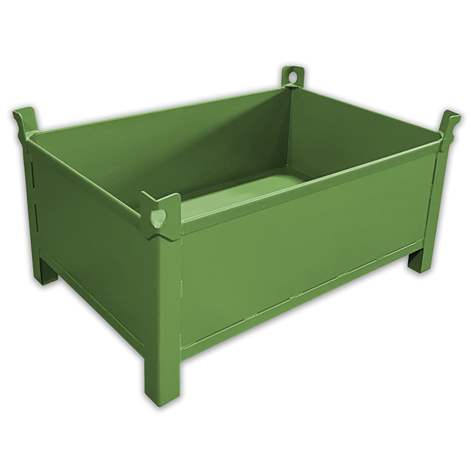 Vollwand-Stapelbehälter wasserdicht, Profi, Traglast 1500 kg, LxB 1200x800 mm, grün RAL6011