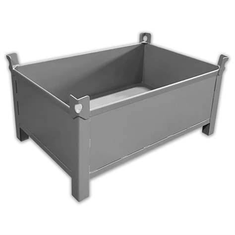 Ohradová paleta kovová, vodotěsná, 1200x800 mm, 1500 kg, na 4 nohách, šedá RAL7005