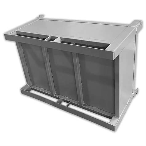 Ohradová paleta kovová, vodotěsná, 1200x800 mm, 1500 kg, na ližinách, šedá RAL7005 - obrázek2