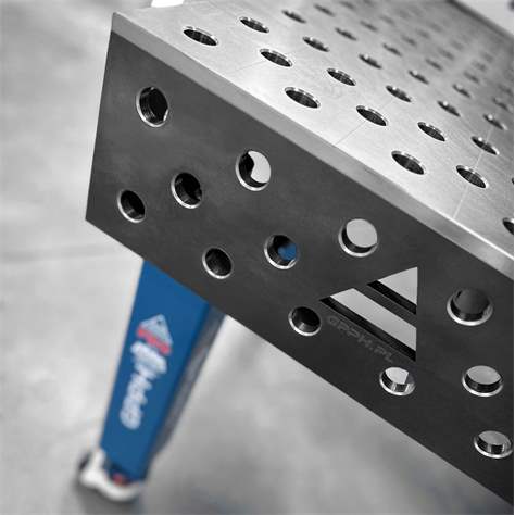 Zvárací stôl GPPH PRO 2000x1000 mm, oceľová pracovná doska hr. 15 mm, otvory pr. 28 mm v rastri 100x100 mm - obrázok5