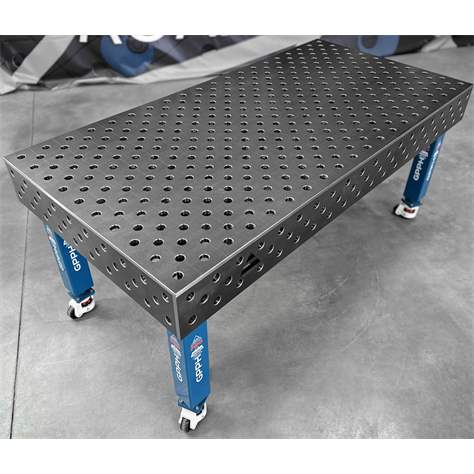 Zvárací stôl GPPH PRO 2000x1000 mm, oceľová pracovná doska hr. 15 mm, otvory pr. 28 mm v rastri 100x100 mm - obrázok6