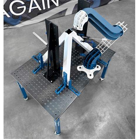 Masă de sudură GPPH BASIC 1200x800 mm, blat de lucru din oțel 12 mm, sistem de găuri Ø28 mm, într-o rețea de 100 x 100 mm - imagine4