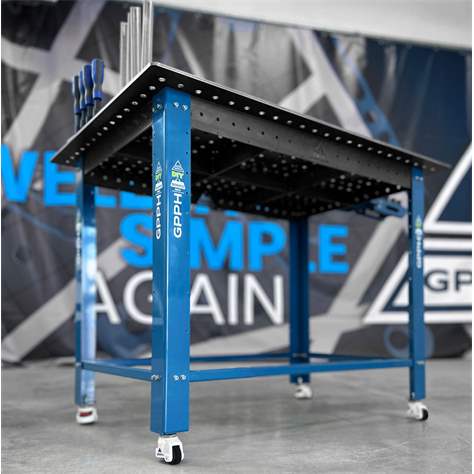 Svařovací a montážní stůl GPPH DIY 1200x800 mm, ocelová pracovní deska tl. 8 mm, otvory pr. 16 mm v rastru 50x50 mm - obrázek2