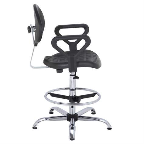 Hoher ESD-Arbeitsdrehstuhl PRO STANDARD CHL mit Armlehnen, Bodengleitern und Fußring - Bild3