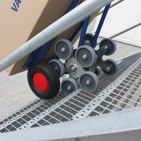 Treppenkarre VARIOfitn, Tragfähigkeit 200 kg, Schaufel 250x300 mm, mit zusätzlicher Luftbereifung, Farbe Anthrazit RAL7016 - Cordes - Bild2