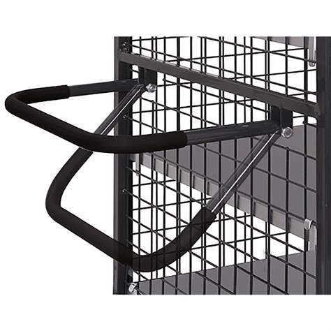 Schrankwagen VARIOfit mit Flügeltüren und 5 Etagen, Gitterwände, Schloss mit Drehgriff, 1045x685 mm, Tragfähigkeit 500 kg, Farbe Anthrazit RAL7016 /Platte Grau - Cordes - Bild3