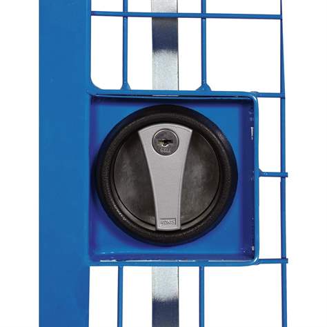 Schrankwagen VARIOfit mit Flügeltüren und 5 Etagen, Gitterwände, Schloss mit Drehgriff, 1045x685 mm, Tragfähigkeit 500 k - Cordes - Bild4