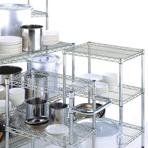 Verchromter Gitterrost-Fachboden 460 x 1220 mm, Traglast 250 kg - Bild3