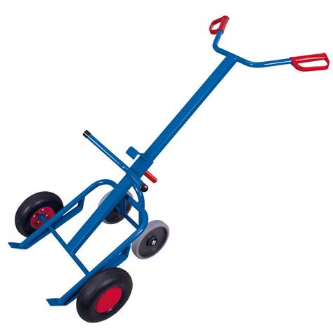 Fasskarre VARIOfit mit 2 Stützrädern, Tragfähigkeit 250 kg, Luftreifen - Cordes